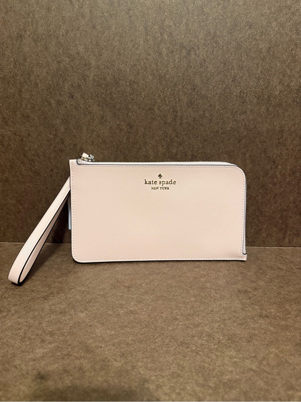kate spade Blush Pink Saffiano Wristlet Zip Clutch